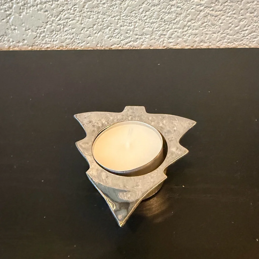 Restoration Hardware Silver Plated Holiday Evergreen Votive Holder